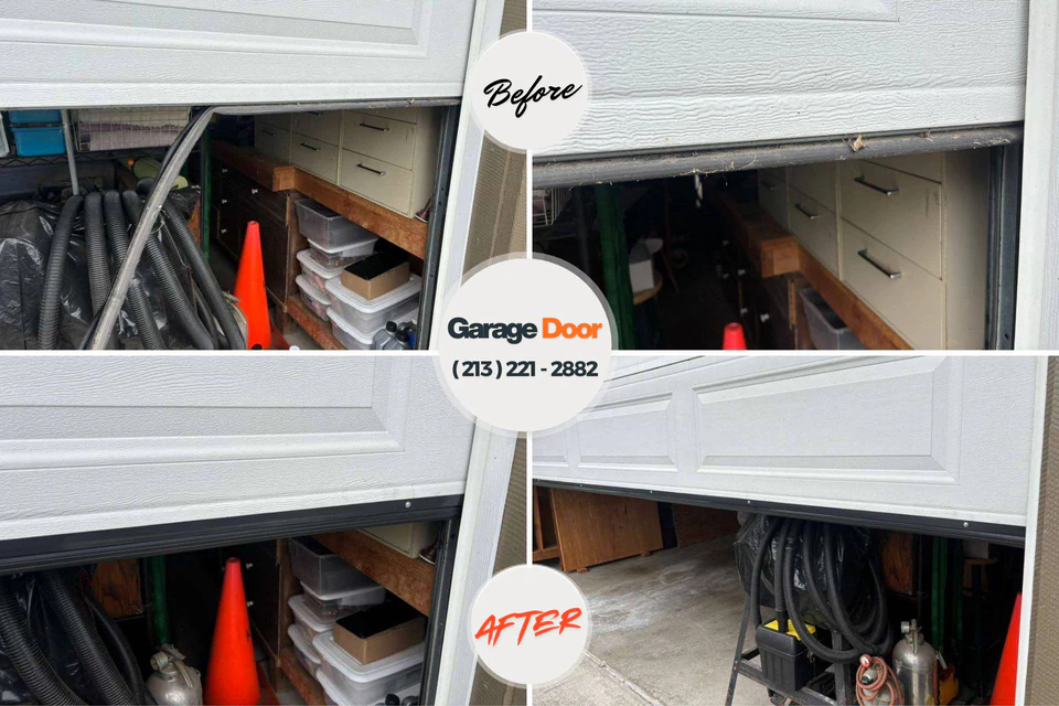 Before and after: garage door repair Shorewood, IL
